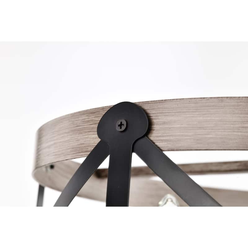 Copas 16 Inch Imitation Wood Grain Drum Shape Chandelier