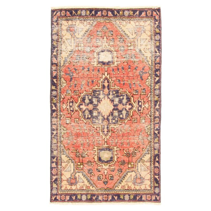 ECARPETGALLERY Hand-knotted Antalya Vintage Red Wool Rug - 3'1 x 5'5