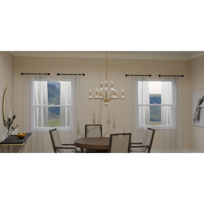 Frida 9-Light Aged Brass Chandelier