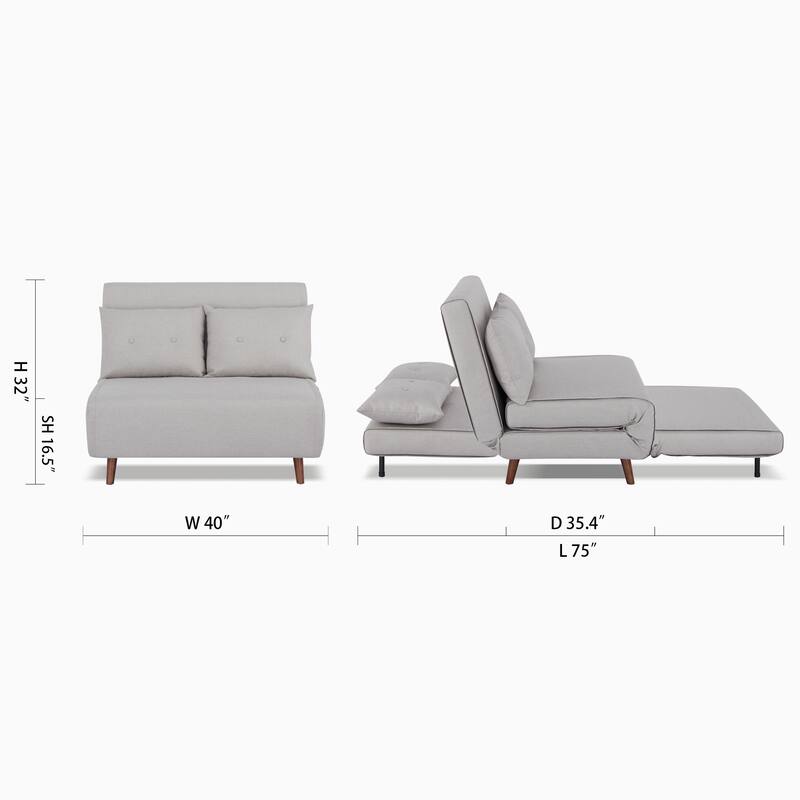 Haru 40" Convertible Lounge/ Sleeper Chair