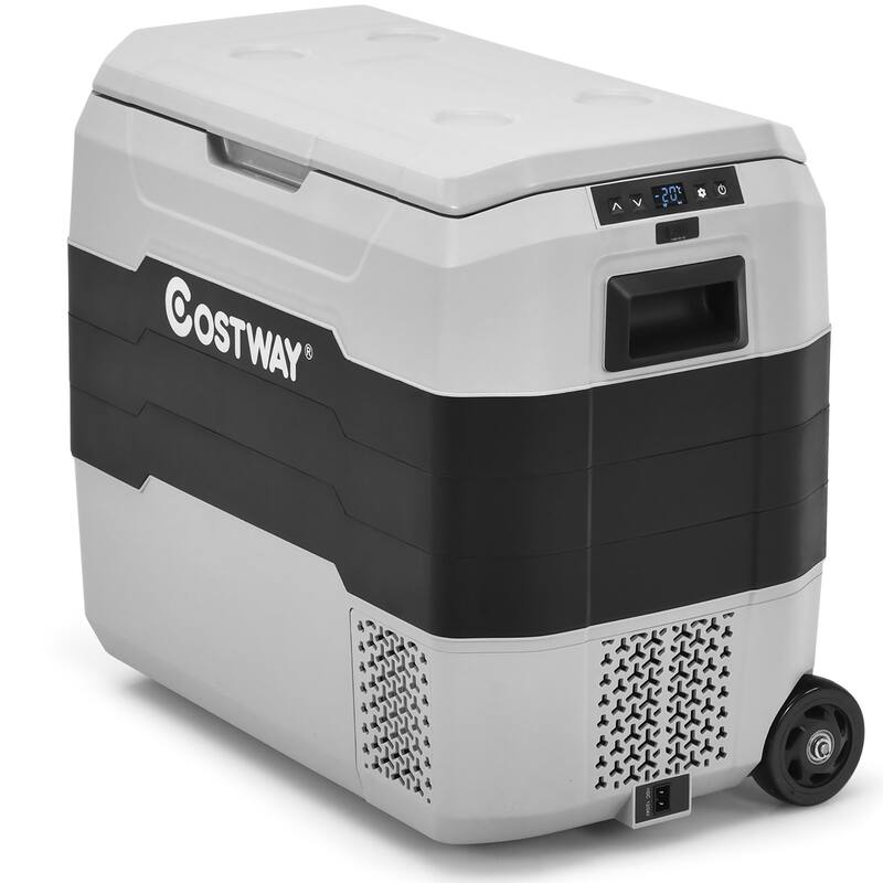 Costway 53 QT Portable Car Refrigerator Dual-Zone Car Cooler for RVs - See details
