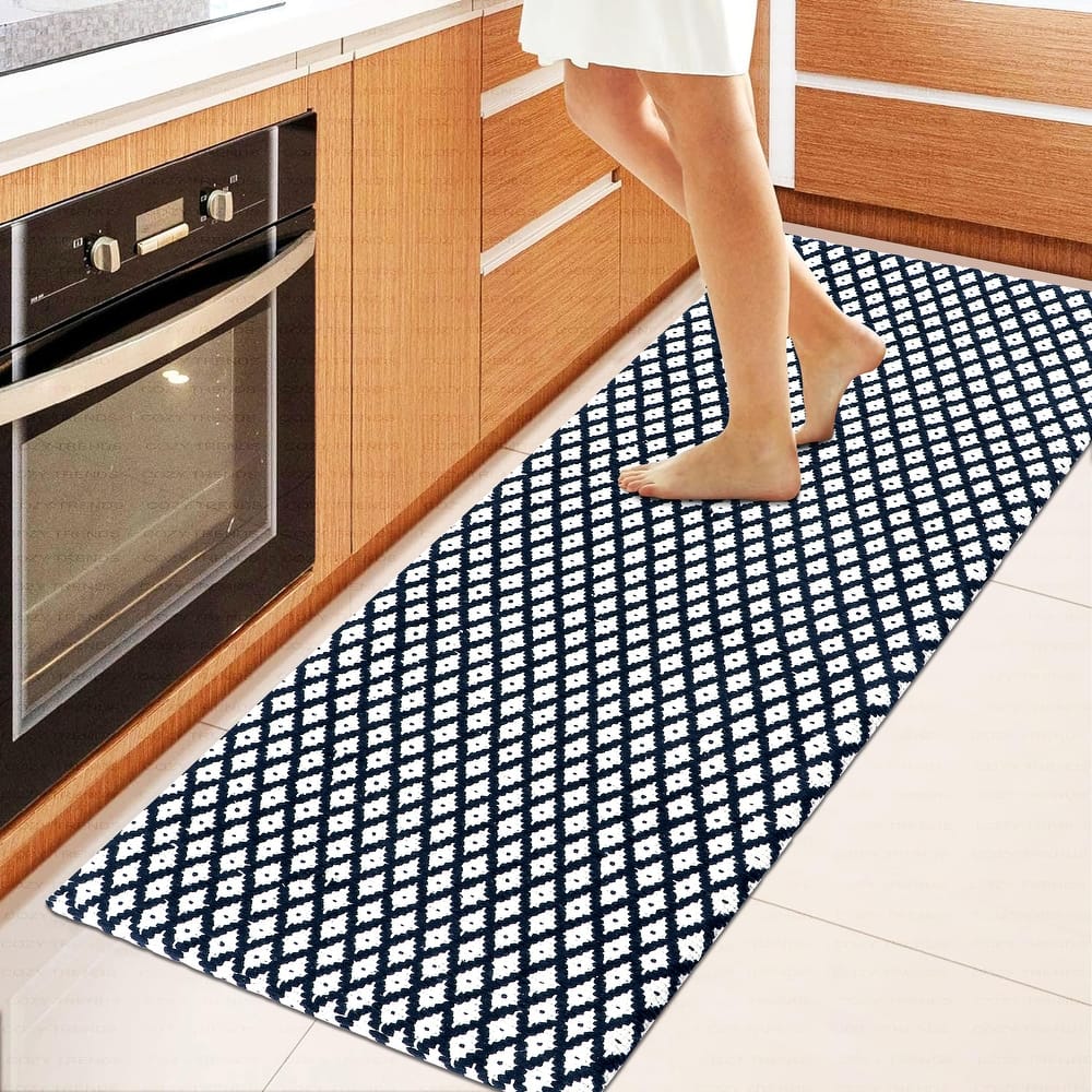 Kitchen Runner Rug/ Mat Cushioned Cotton Hand Woven Anti-Fatigue Mat Kitchen/Bathroom/Bed side 18x48'' - 18''x48''
