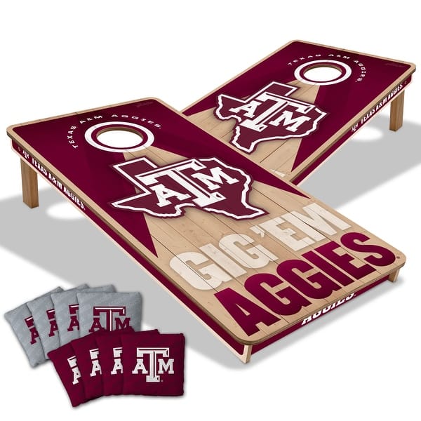 slide 2 of 7, Texas A&M Aggies NCAA 2x4 Professional Cornhole Board Set Include Carrying Case
