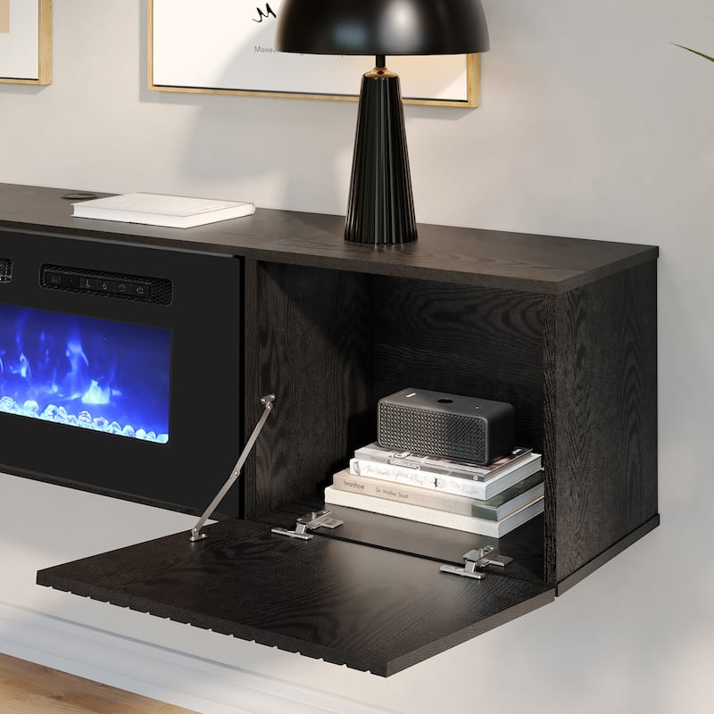 Fireplace TV Shelf Cabinet for Living Room - 70 inch