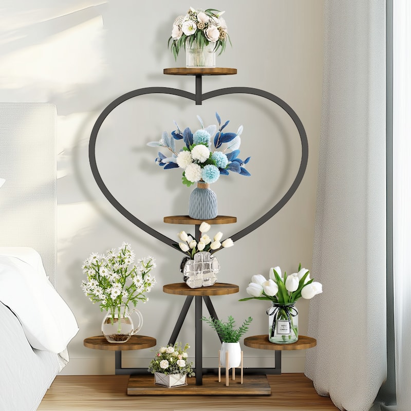 Metal Wood Plant Stand Shelf Flower Pot Display Rack