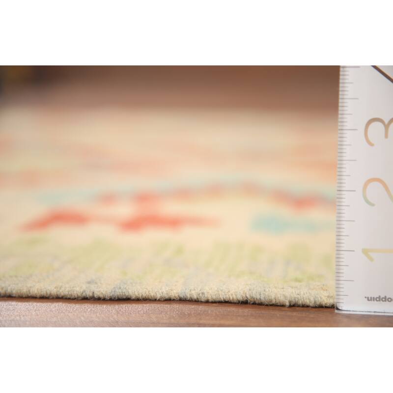 Hand Woven Oriental 100% Wool Carpet Southwestern Geometric Multi-Colored Kilim Area Rug - 6' 10'' X 4' 9''