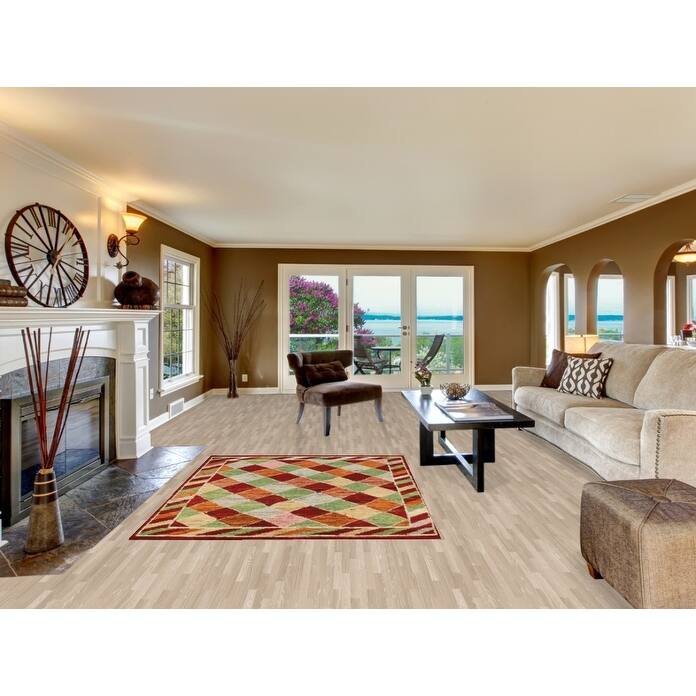 Trellis Geometric Moroccan Rug Hand-Knotted Wool Carpet - 5'1" x 6'5"