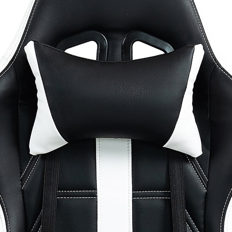 EROMMY RGB LED Gaming Chair with Thickened Massage Lumbar Pillow & Upgraded Footrest, Reclining Ergonomic Chair