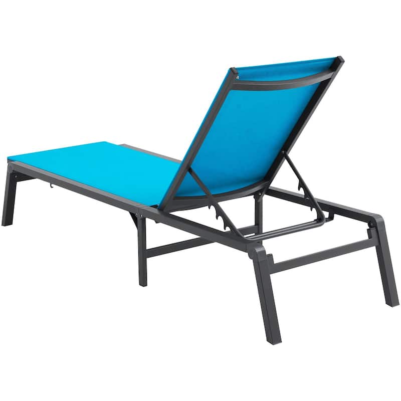 5-Position Adjustable and Foldable Chaise Lounge Chair with Aluminum Frame Perfect for Outdoor Use - 71.65" x 23.43" x 34.84"