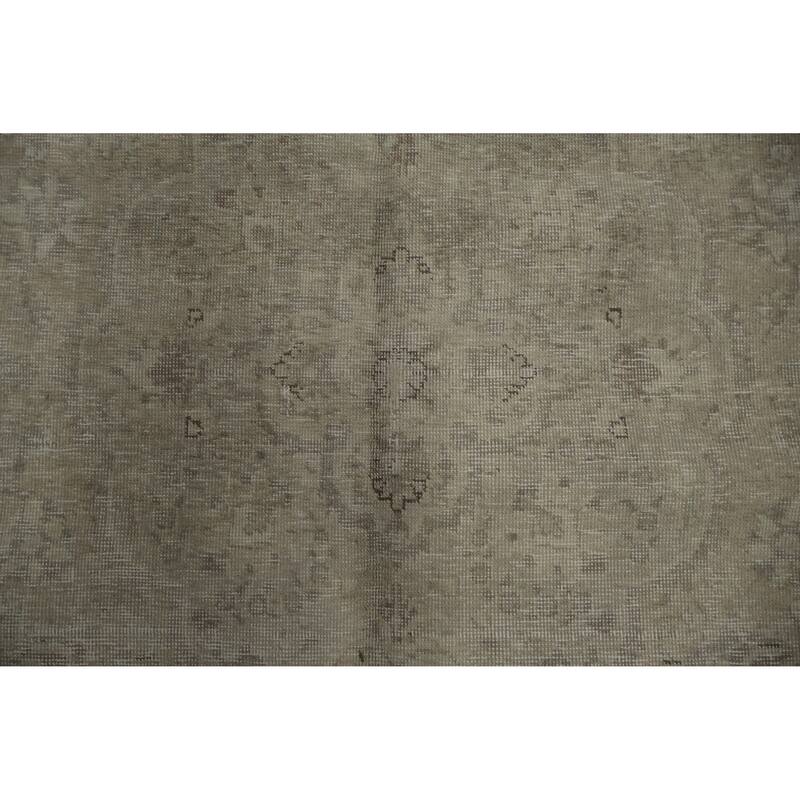 Hand Knotted Oriental 100% Wool Carpet Traditional Medallion Beige & Ivories Tabriz Area Rug - 9' 4'' X 6' 9''