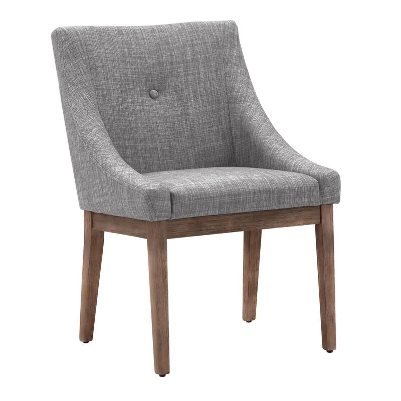 Voyager Button Tufted Slope Arm Linen Dining Chair (Set of 2) by iNSPIRE Q Artisan