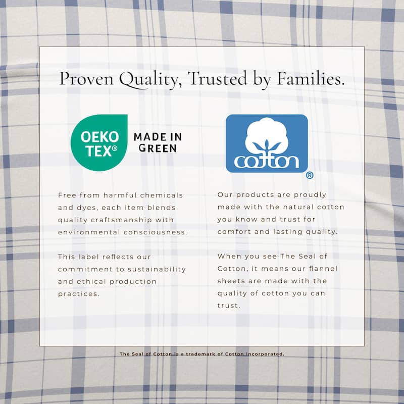 Linery & Co. Ultra-Soft Turkish Cotton Plaid Flannel Sheet Set