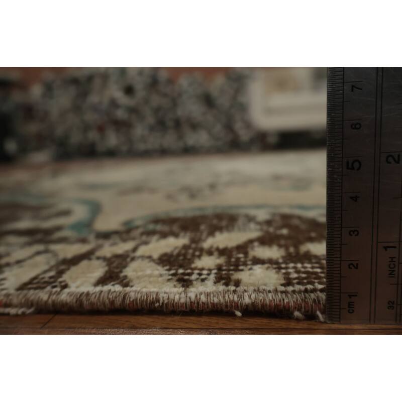 Hand Knotted Oriental 100% Wool Carpet Transitional Floral Beige & Ivories Anatolian Area Rug - 8' 8'' X 5' 9''