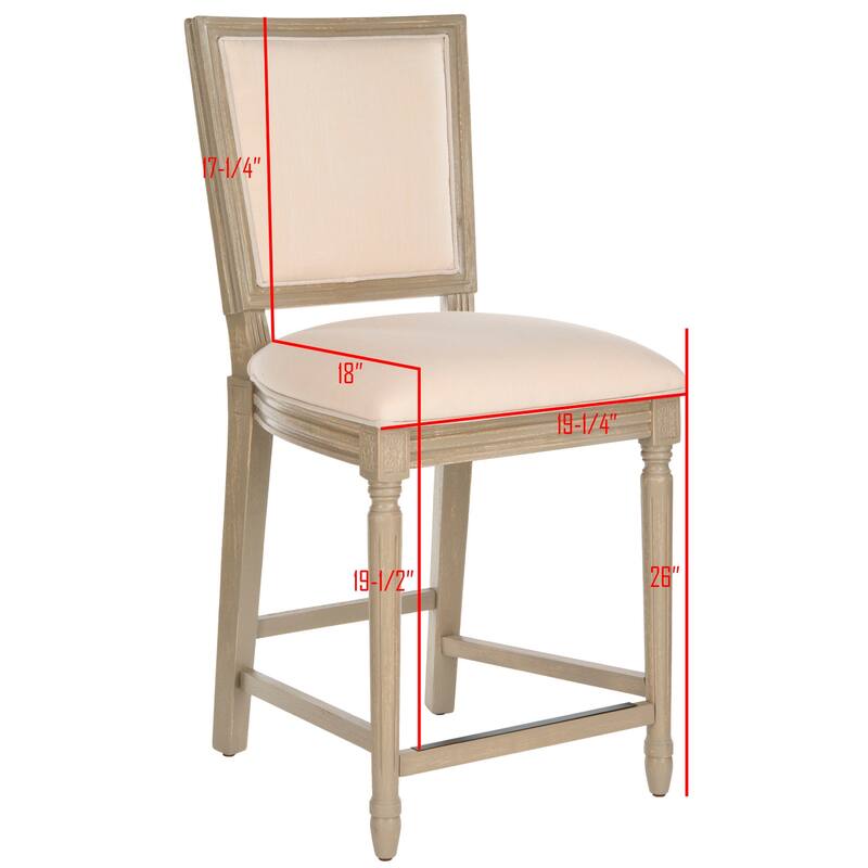 SAFAVIEH Judyth -26 Inch Light Grey/ Cream Rectangular Counter Stool (Set of 2) - 19.3" x 23.5" x 43.3" - 19Wx24Dx43H