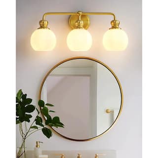 Irvine Gold Modern Frosted Glass 3-Light Vanity Light