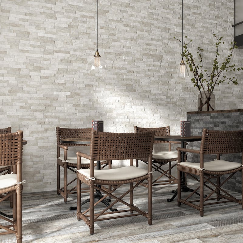 Merola Tile Ordino White 3-1/4" x 17-1/2" Porcelain Wall Tile