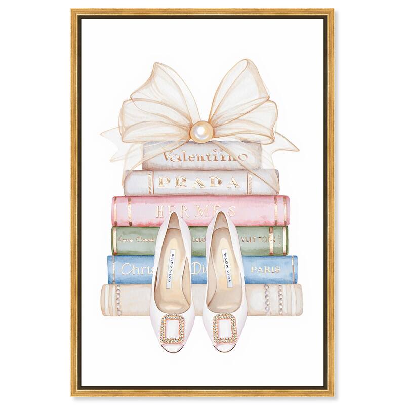Bow And Buckles Canvas by Art Remedy - 16" x 24" - Gold