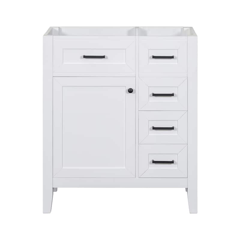(Base Only) 30" Bathroom Vanity without Sink, Bathroom Cabinet with Drawers