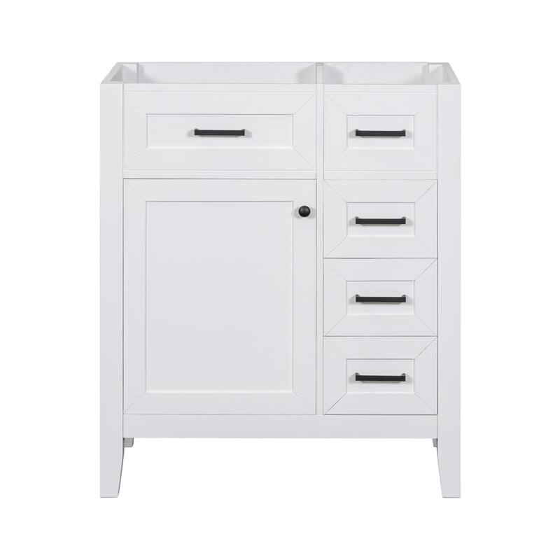 30" Bathroom Vanity without Sink, Cabinet Base Only, Bathroom Cabinet with Drawers, Solid Frame and MDF Board, Green
