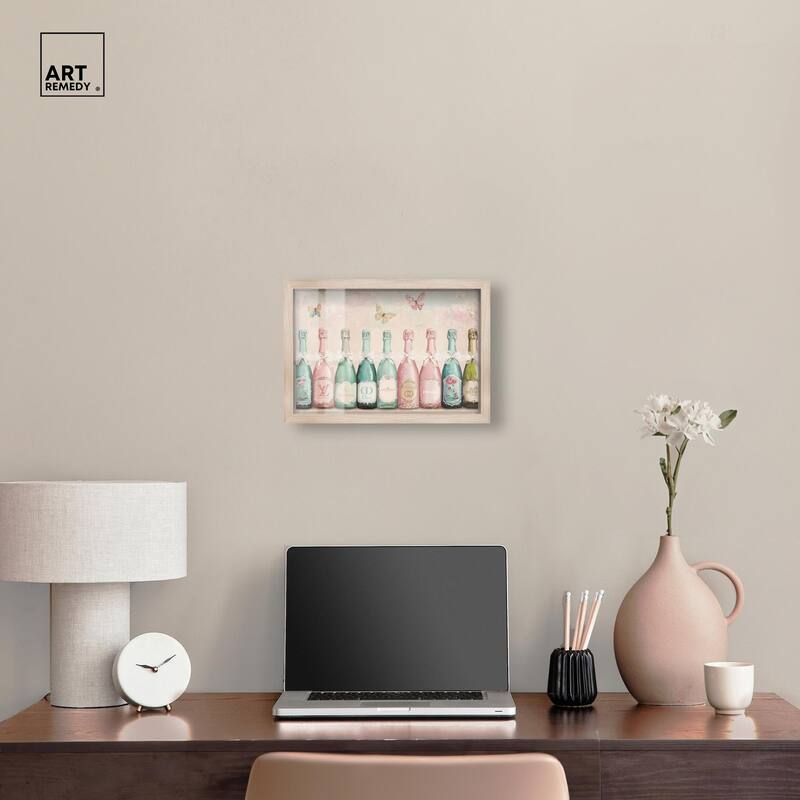 Champagne Mint and Pink Shadowbox by Art Remedy