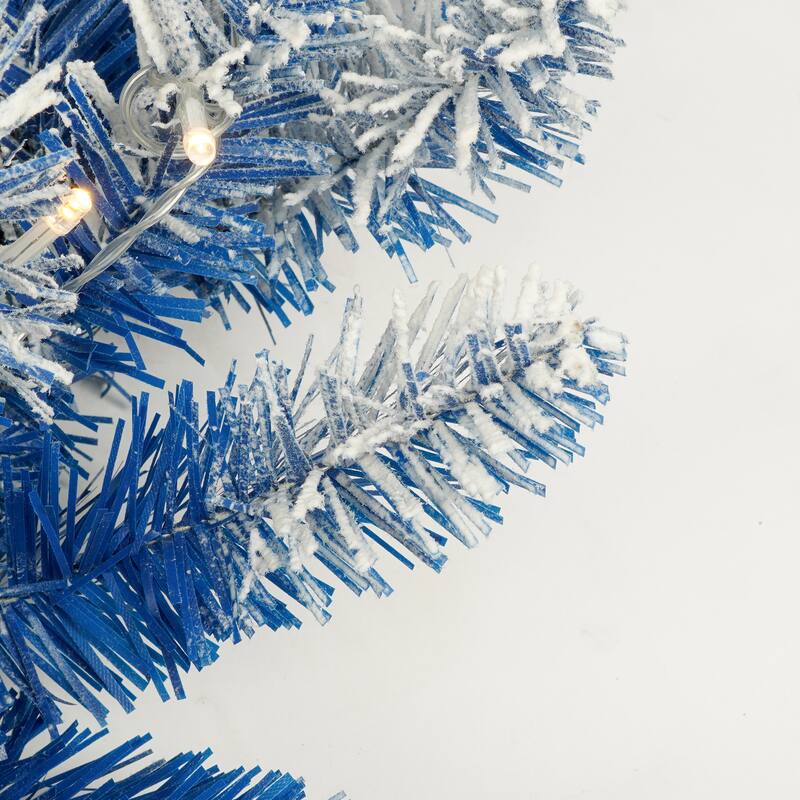 4-Piece Pre-Lit Christmas Tree Set with 2 Entrance Trees, Garland, Wreath and 305 LED Lights for Holiday Festival Decor