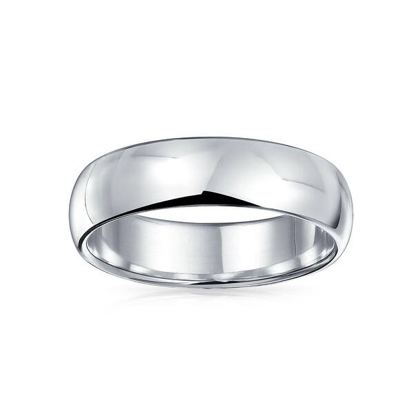 High Polished Sterling Silver 6MM Classic Wedding Band Ring 