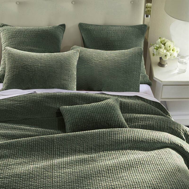 HiEnd Accents Stonewashed Cotton Velvet Traditional Bedding 3 Piece Quilt Set with Pillow Shams