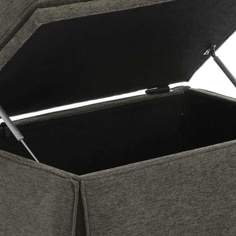 Rectangle Chenille Upholstered Storage Ottoman