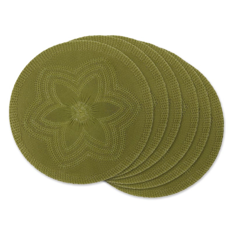 DII Honey Gold Floral Woven Round Placemat (Set of 6)