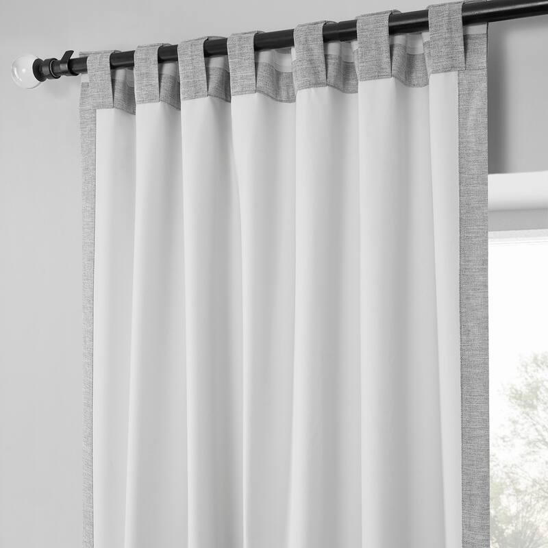 Exclusive Fabrics Boho Chic Faux Linen Blackout Curtains for Bedroom & Living Room Curtains - 2 Panel Drapes