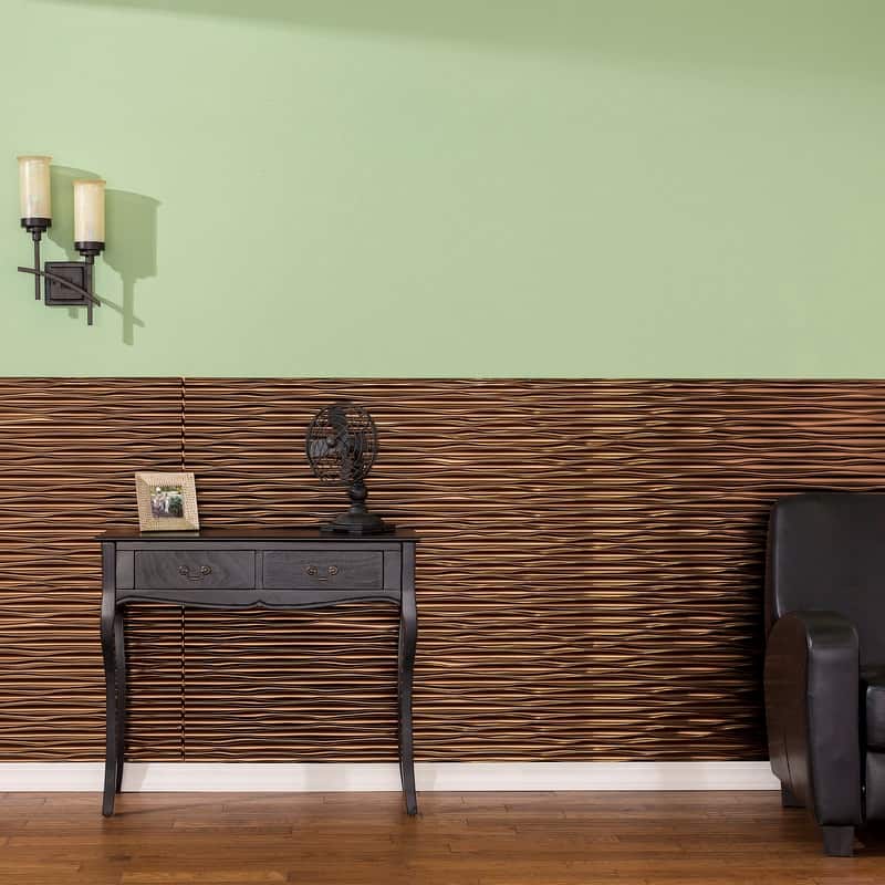 FASÄDE Dunes Horizontal 4-foot x 8-foot PVC Wall Panel in Oil Rubbed Bronze