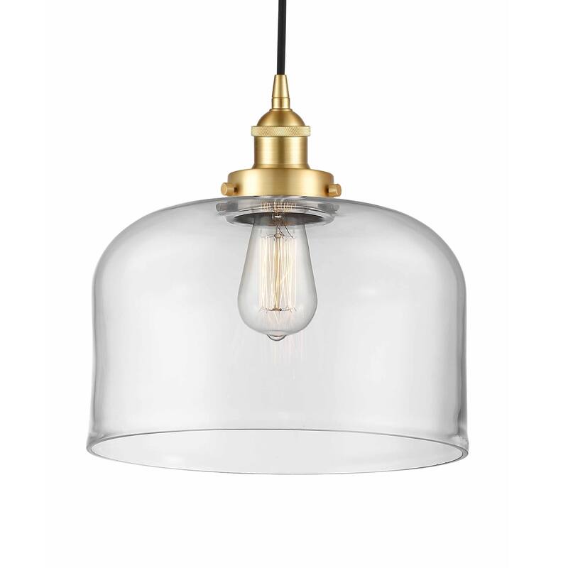 Innovations Lighting 616-1PH-12-12-L Bell Pendant Bell 12" Wide - Satin Gold / Clear