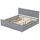 preview thumbnail 10 of 10, King Platform Bed with 4-Storage Drawers, Headboard and Support Legs, White