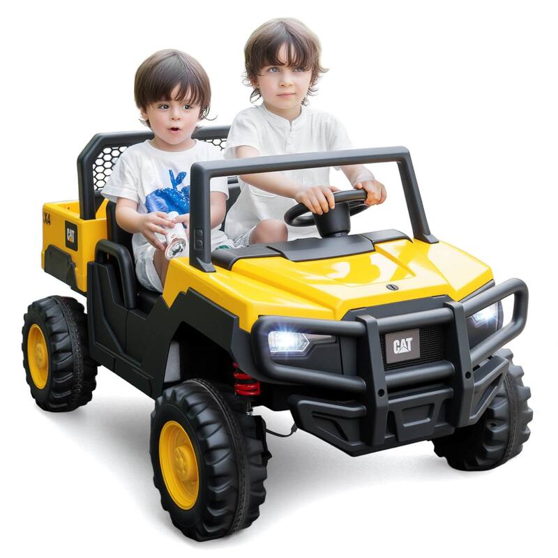 Costway 24V Ride On Dump Truck with Remote Control, Dump Bed, Shovel, - Yellow + Black - See Details