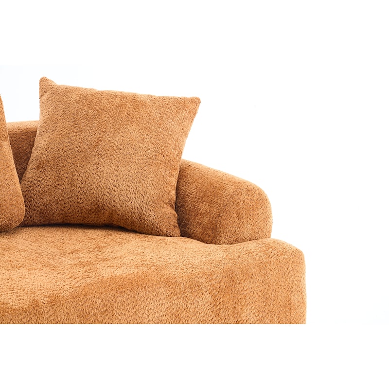 4-Seater Combined Sofa, Crochet Yarn Fabric, Full Sponge Compression Sofa,Combined Sofa With 4 Pillows