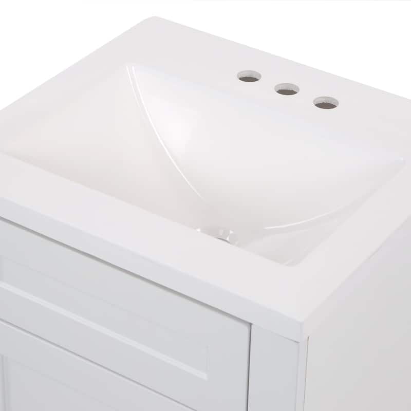 Spring Mill Cabinets Wyre 18" 1-Door Bathroom Vanity With White Sink Top