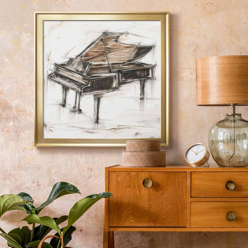 Grand Piano Study-Premium Framed Canvas - Ready to Hang