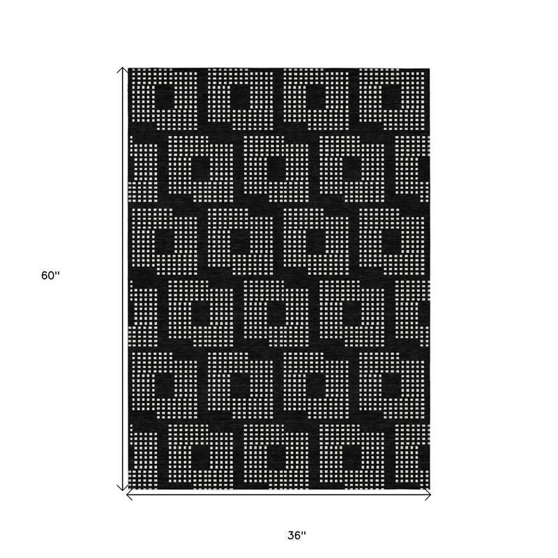 HomeRoots Geometric Transitional Rectangle Outdoor Rug