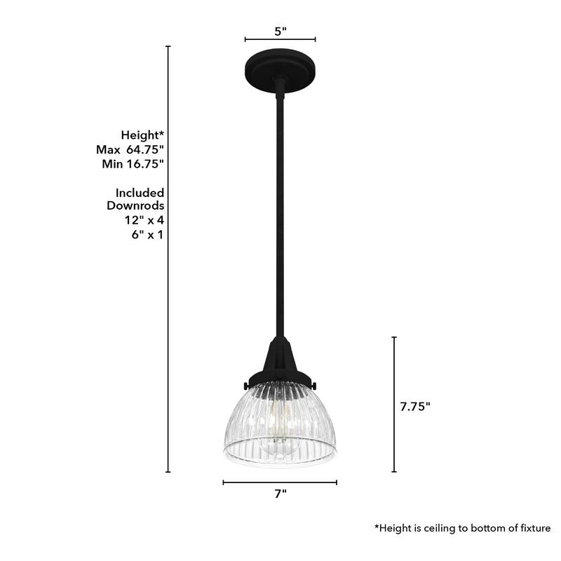 Hunter 7" Cypress Grove 1 Light Mini Pendant - Island, Dining, Entry, Hall - Industrial, Contemporary, Transitional