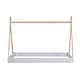 preview thumbnail 10 of 8, Twin Tent Floor Bed with X-Shaped Railings, Triangle Structure, White+Natural