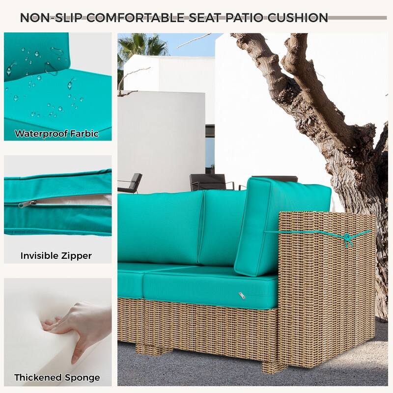 14 Piece Outdoor Furniture Replacement Cushions,Patio Seat Cushions