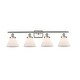 preview thumbnail 19 of 61, Innovations Lighting Ballston Urban Cone - 4 Light 38" Bath Vanity Light Matte White/Brushed Satin Nickel Finish