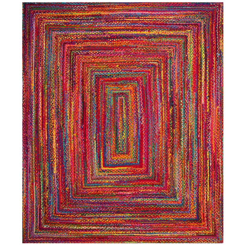 SAFAVIEH Georgine Handmade Nanny Braided Bohemian Cotton Rug - 11' x 15' - Red/Multi