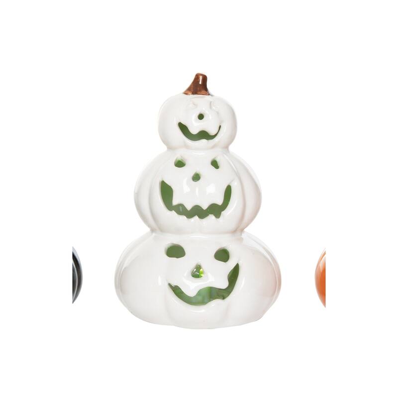 Triple Halloween Pumpkins Stack W/LED Figurine A/3