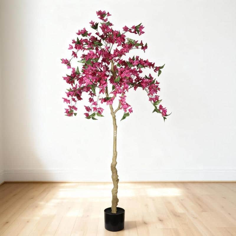 6FT Artificial Bougainvillea Tree in Black Pot - Lifelike Indoor Faux Plant for Home Decor