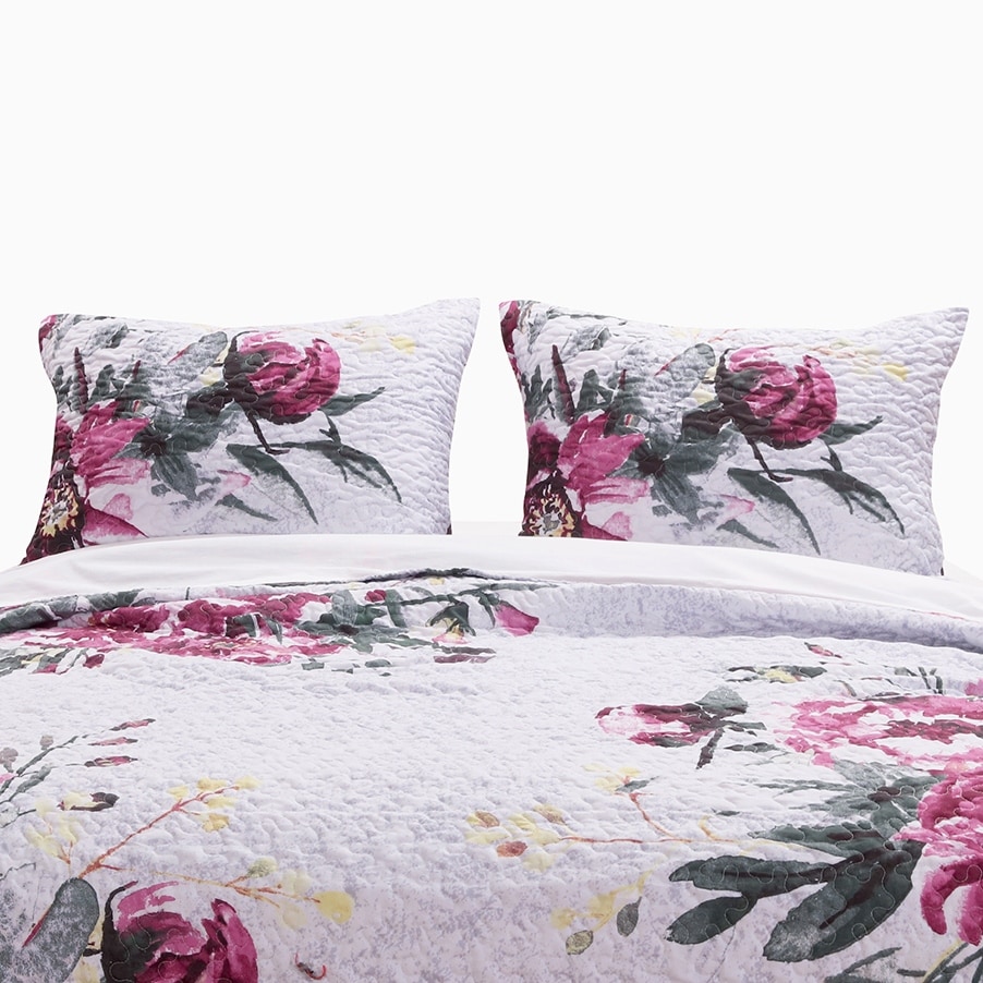 Pink quilted sale pillow shams
