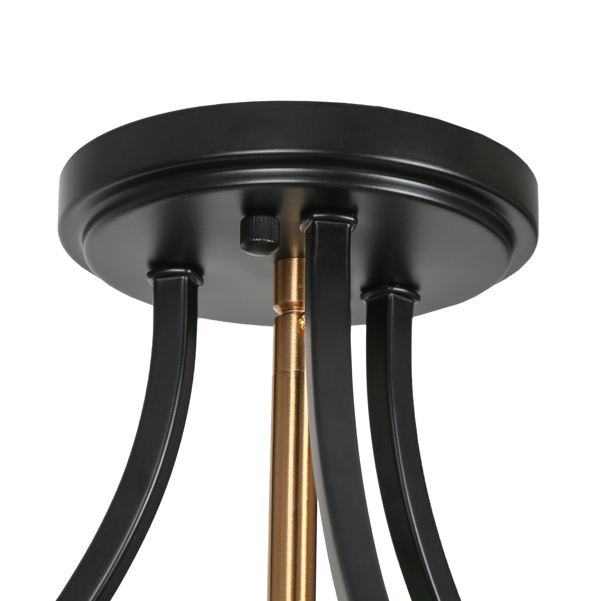 Zenith Modern Transitional Black Gold Semi Flush Mount
