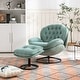 preview thumbnail 64 of 68, Living room chair with ottoman Teal