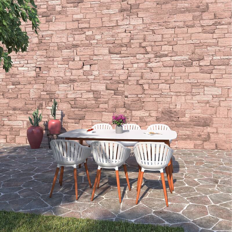 Amazonia Greybool FSC Certified Wood Outdoor Patio Dining Set - 7pc - Armchair