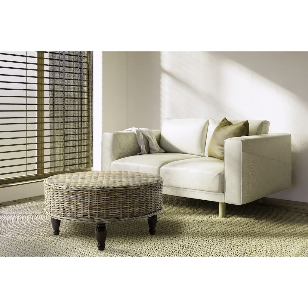 Round Rattan Coffee Table - 36 x 36 x 18